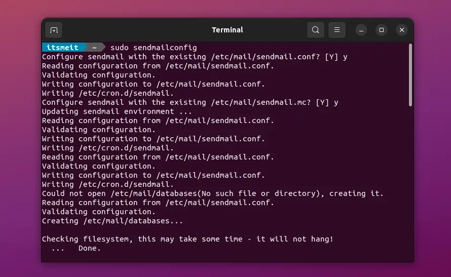Configure sendmail and fix crashes on Ubuntu (illustration)