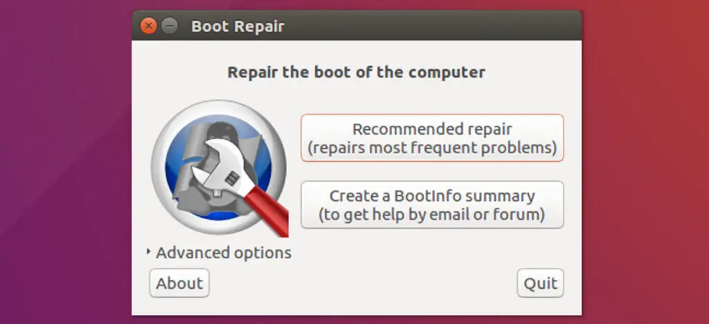 Use Boot-Repair to reinstall grub in Ubuntu