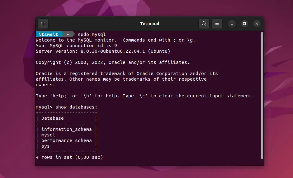 how to install MySQL server 8.0 on Ubuntu 20.04 LTS - itsmeit.biz