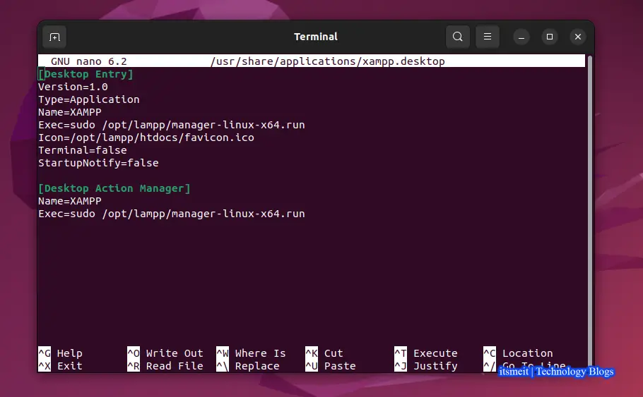 How to create Xampp shortcut on Ubuntu Desktop