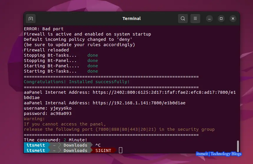 How to install and use aaPanel to manage a Linux or Ubuntu VPS server