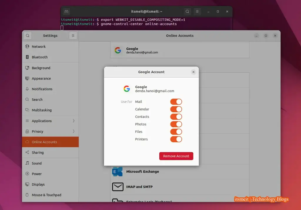 How to fix Gnome Online Accounts Ubuntu 22.04 login error (illustration)